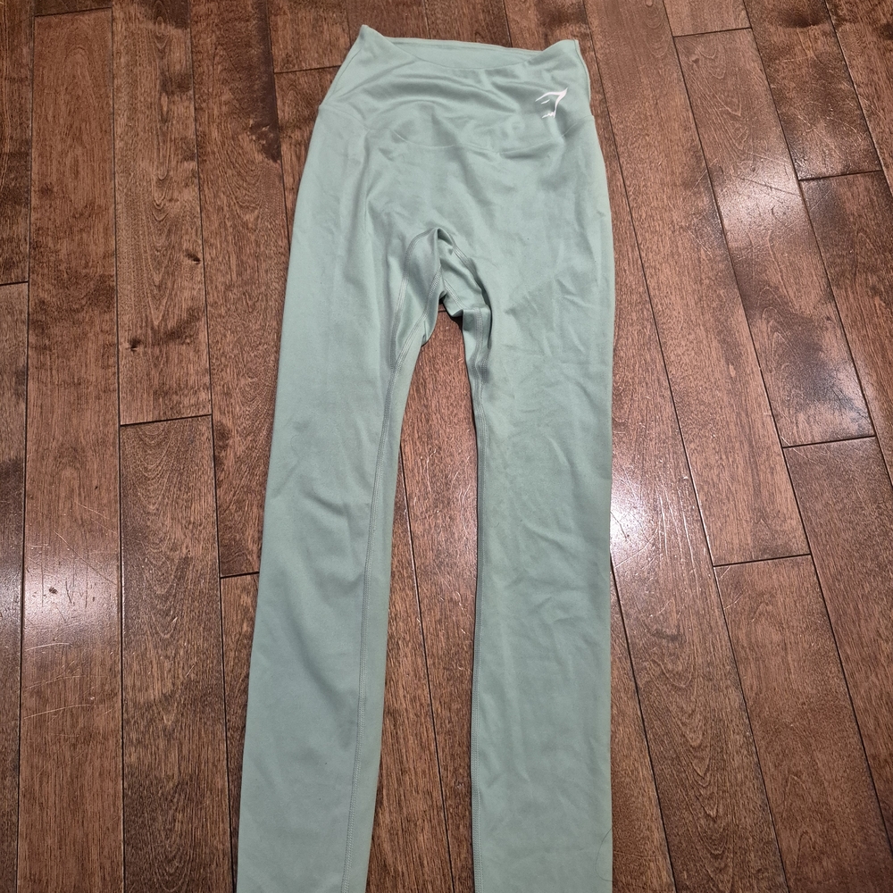 Gymshark Kids Sage Green High-Rise Leggings with Logo